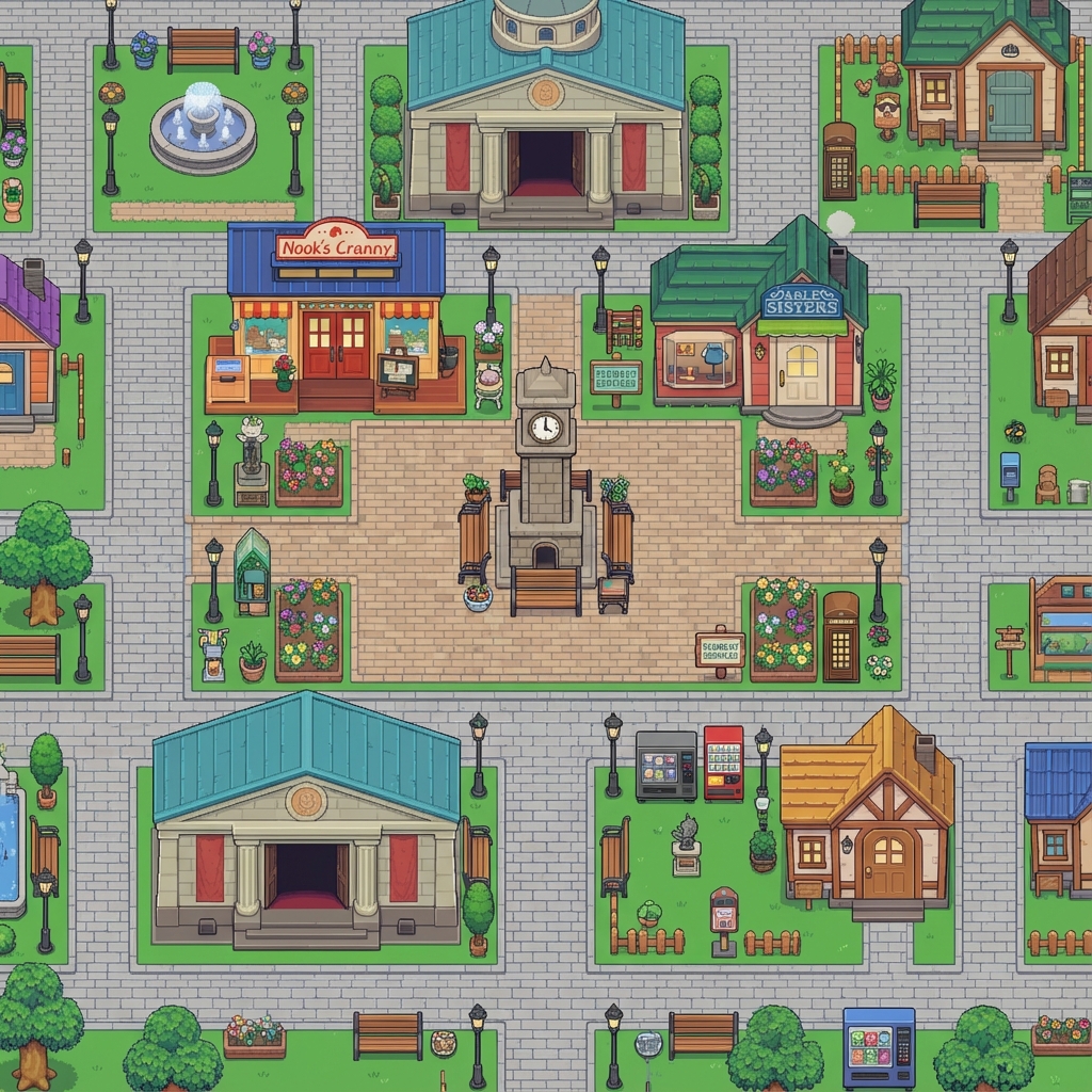 Urban Layout - ACNH Island Layout Example